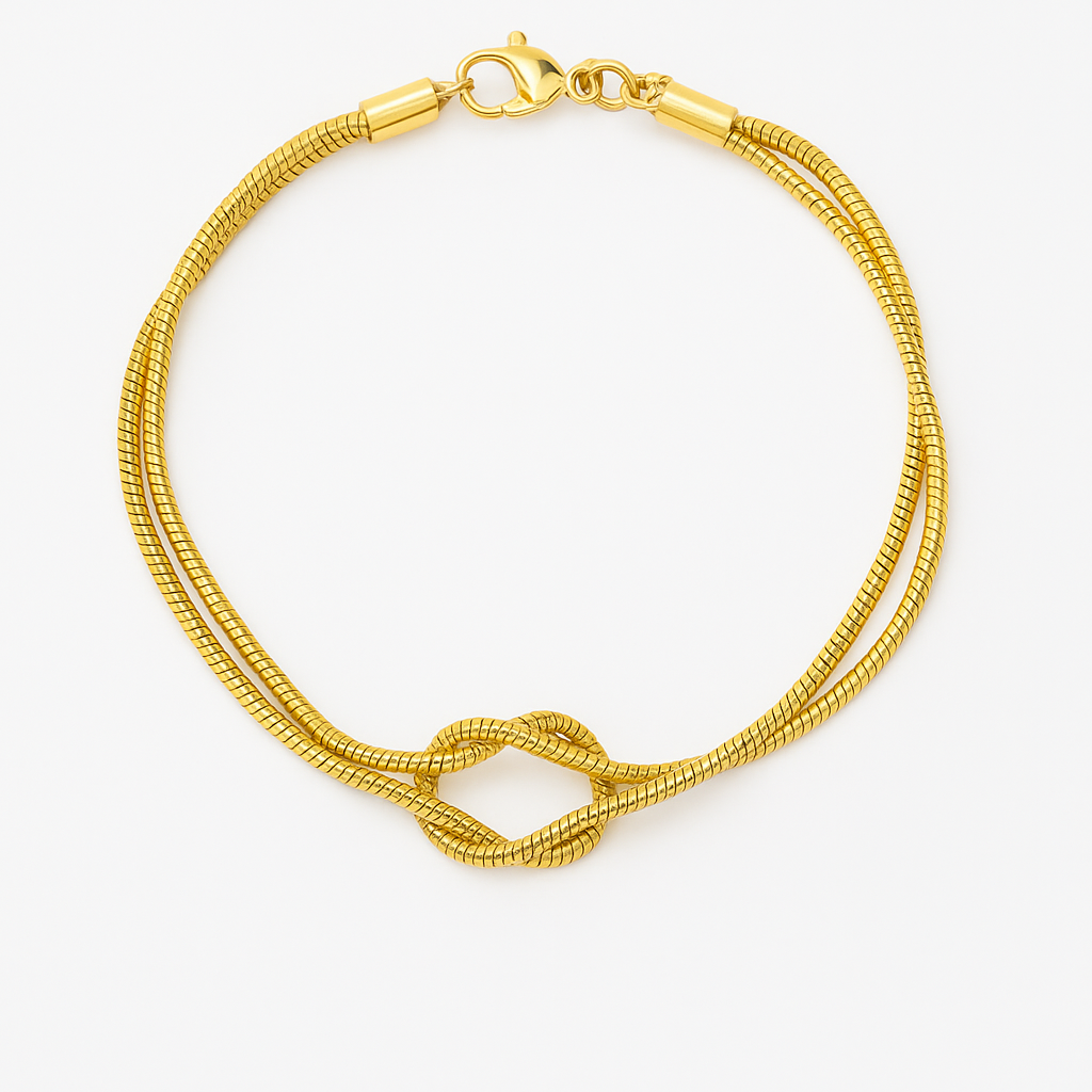 Pulseira em Aço Inoxidável com Nó Elegante