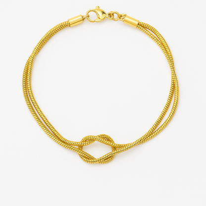 Pulseira em Aço Inoxidável com Nó Elegante