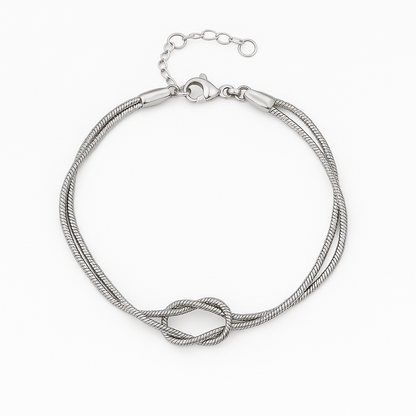 Pulseira em Aço Inoxidável com Nó Elegante