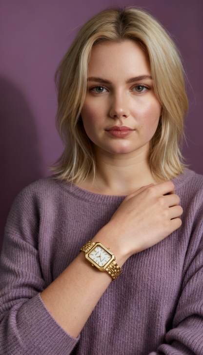 Relógio Luxuoso Feminino em Aço Inoxidável