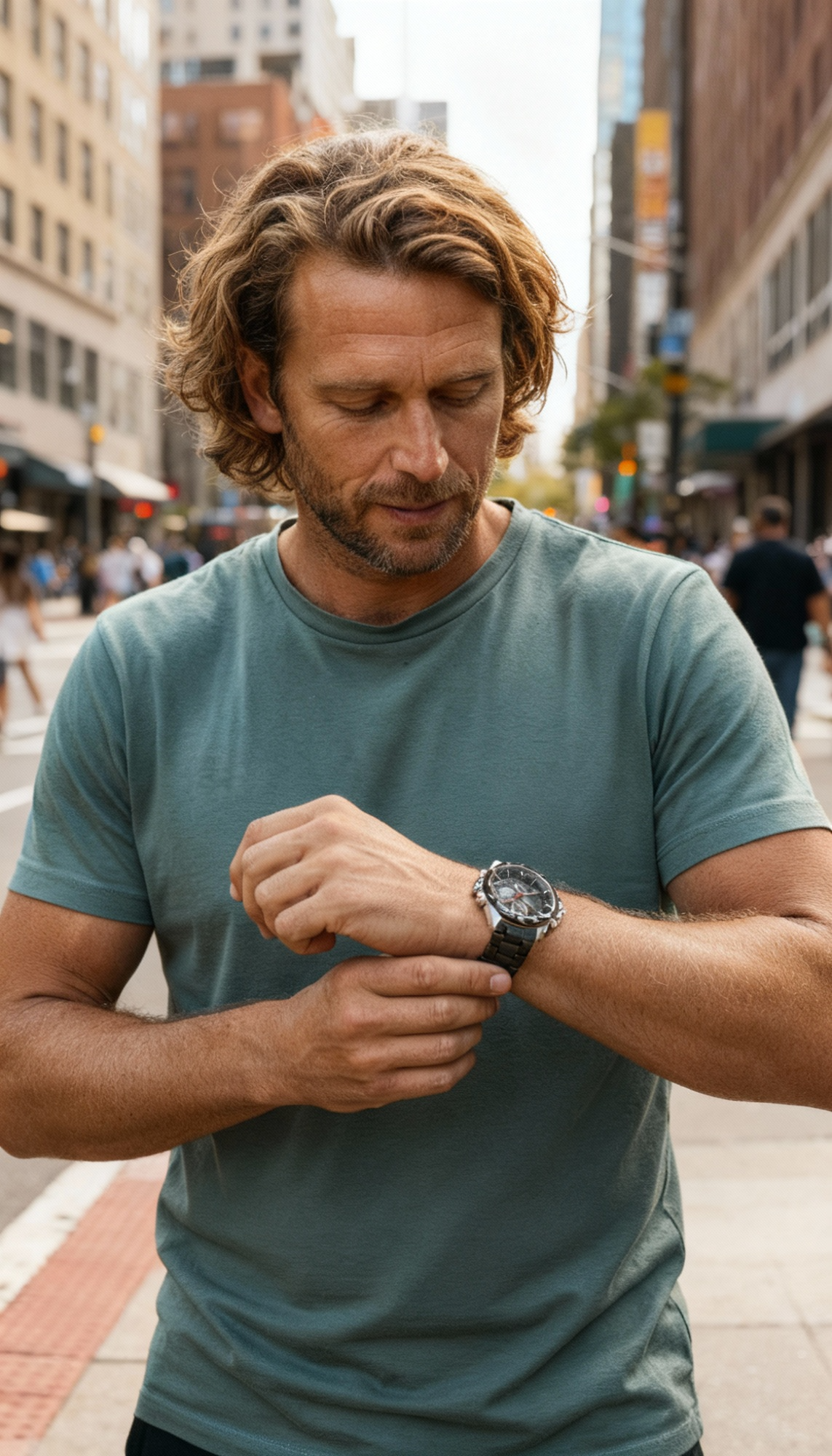 Relógio Desportivo Masculino – Aço Inoxidável Preto