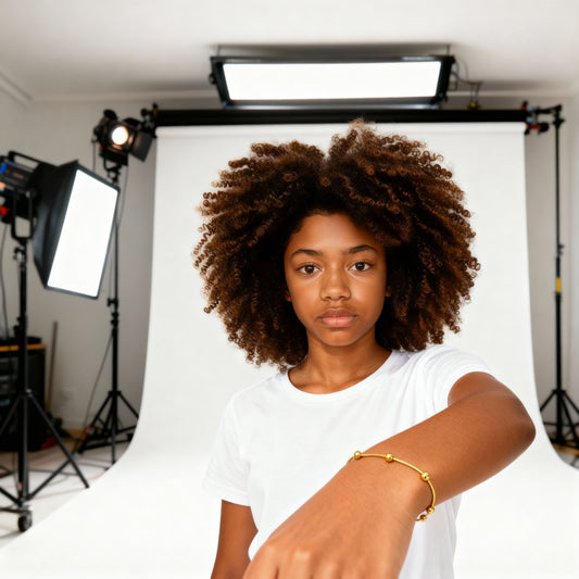 Pulseira em Aço Inoxidável com Esferas