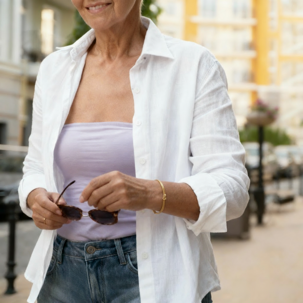 Pulseira em Aço Inoxidável com Nó Elegante