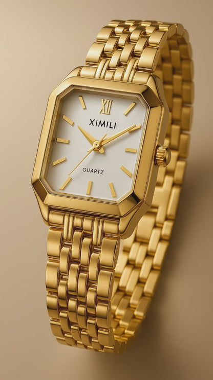 Relógio Luxuoso Feminino em Aço Inoxidável